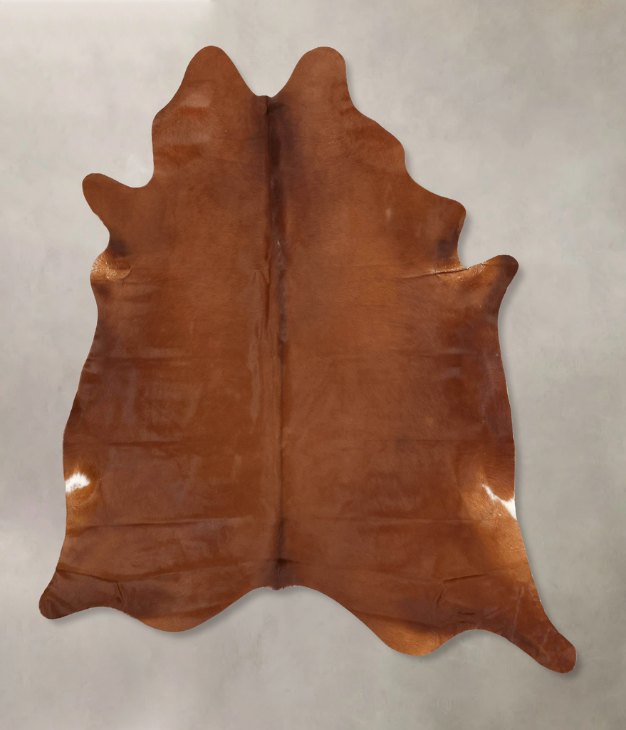 Solid Brown X-Large Brazilian Cowhide Rug 7'7"H x 6'6"W #B13639 by Hudson Hides