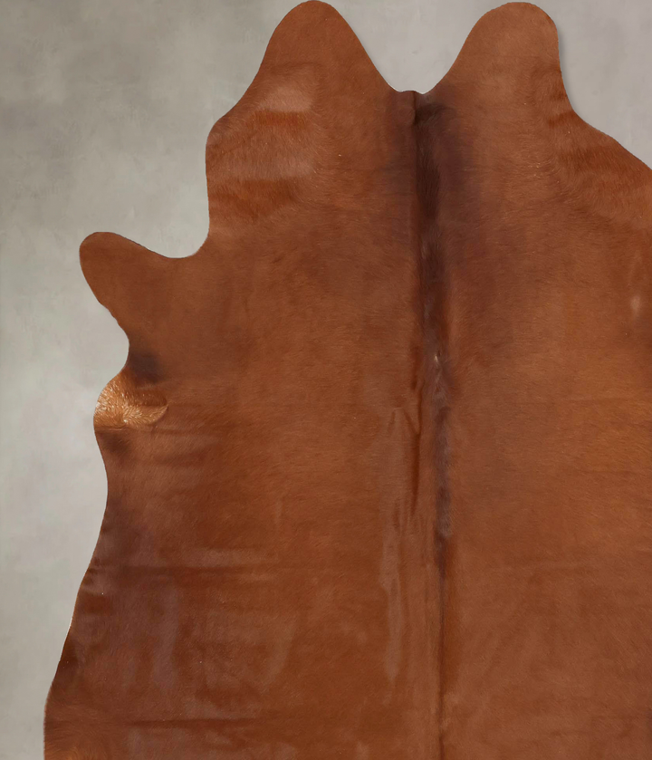 Solid Brown X-Large Brazilian Cowhide Rug 7'7"H x 6'6"W #B13639 by Hudson Hides