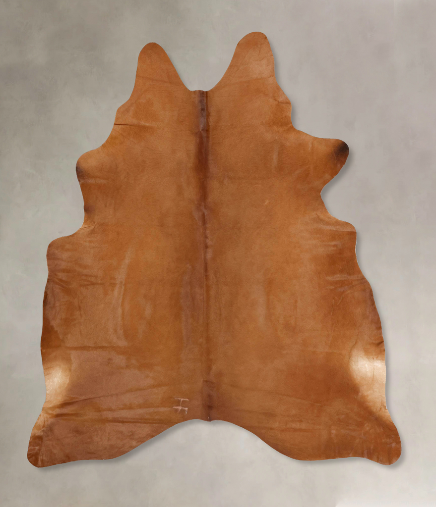 Solid Brown X-Large Brazilian Cowhide Rug 7'7"H x 6'2"W #B13641 by Hudson Hides