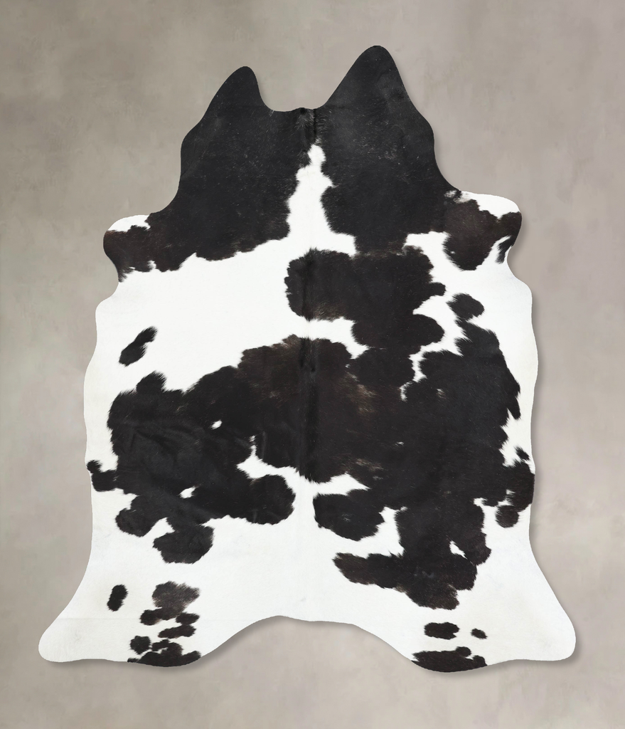 Black and White X-Large Brazilian Cowhide Rug 8'0"H x 6'3"W #B13646 by Hudson Hides