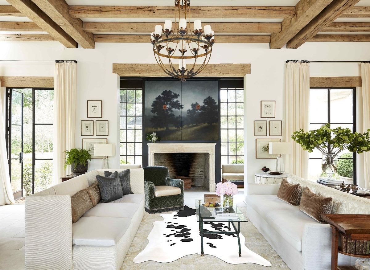 Black and White XX-Large Brazilian Cowhide Rug 8'8"H x 7'0"W #B13648 by Hudson Hides