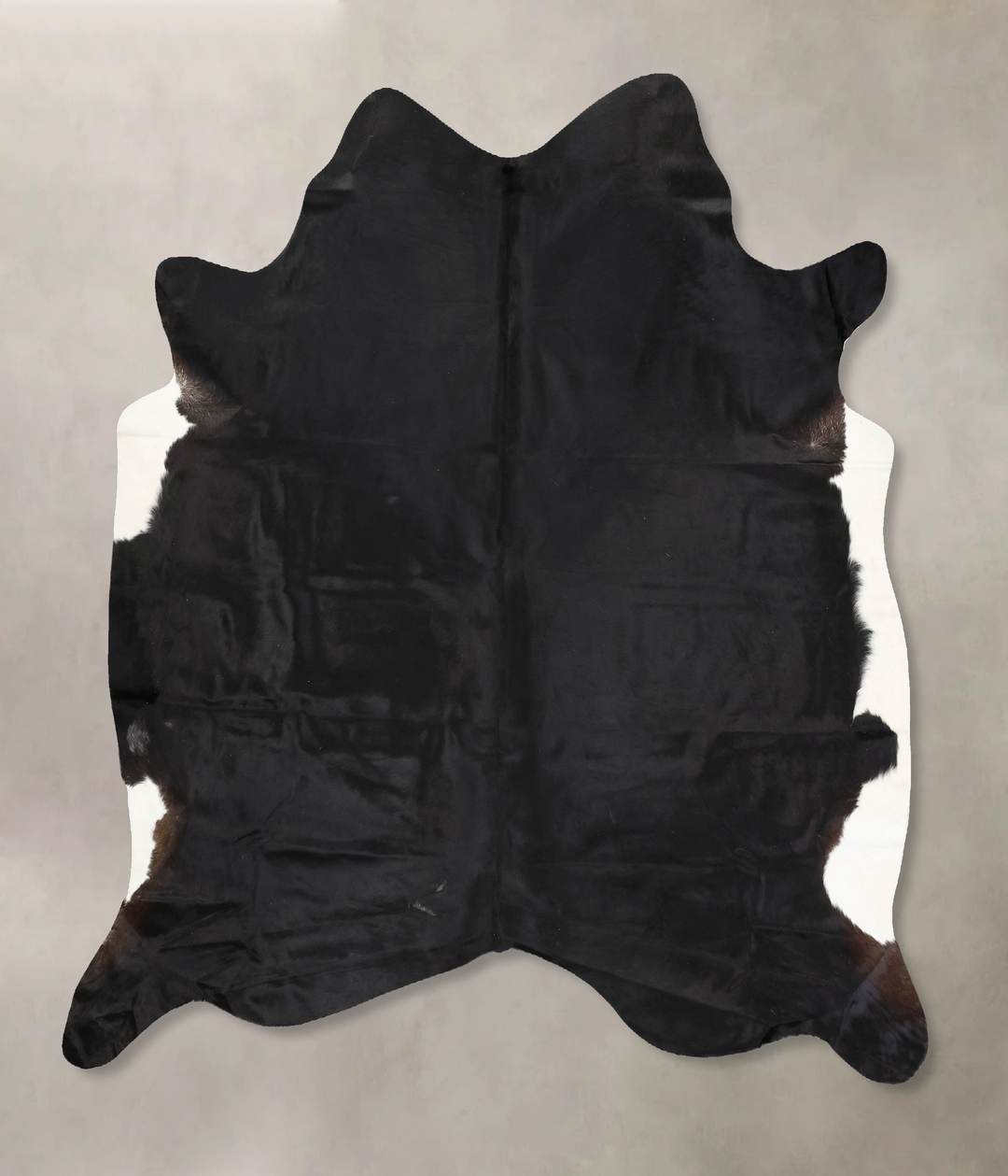 Solid Black X-Large Brazilian Cowhide Rug 6'9"H x 6'4"W #B13655 by Hud