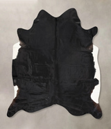 Solid Black X-Large Brazilian Cowhide Rug 6'9"H x 6'4"W #B13655 by Hudson Hides