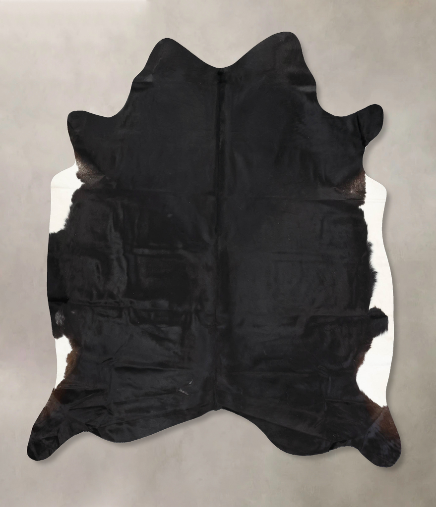 Solid Black X-Large Brazilian Cowhide Rug 6'9"H x 6'4"W #B13655 by Hudson Hides