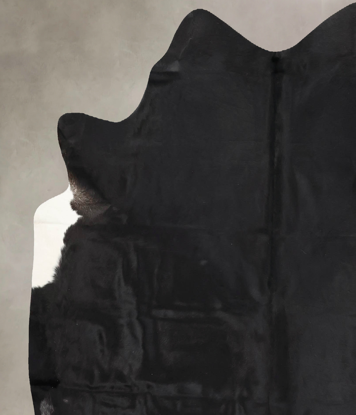 Solid Black X-Large Brazilian Cowhide Rug 6'9"H x 6'4"W #B13655 by Hudson Hides