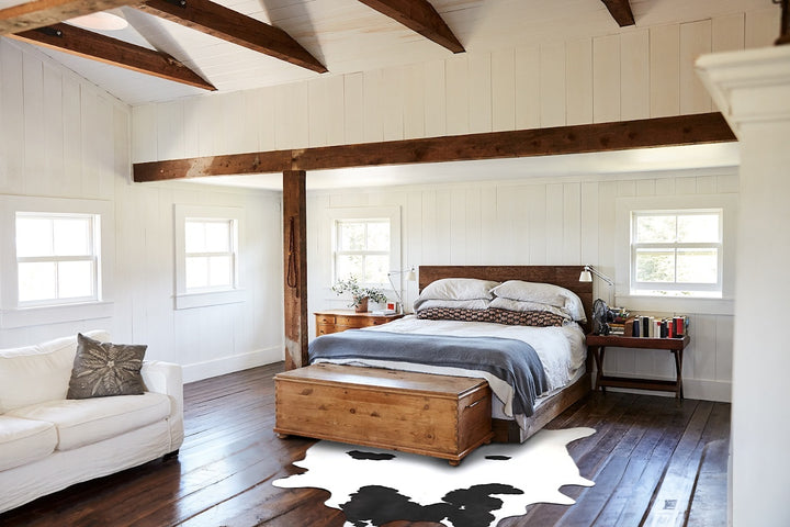 Black and White XX-Large Brazilian Cowhide Rug 9'3"H x 7'8"W #B13662 by Hudson Hides