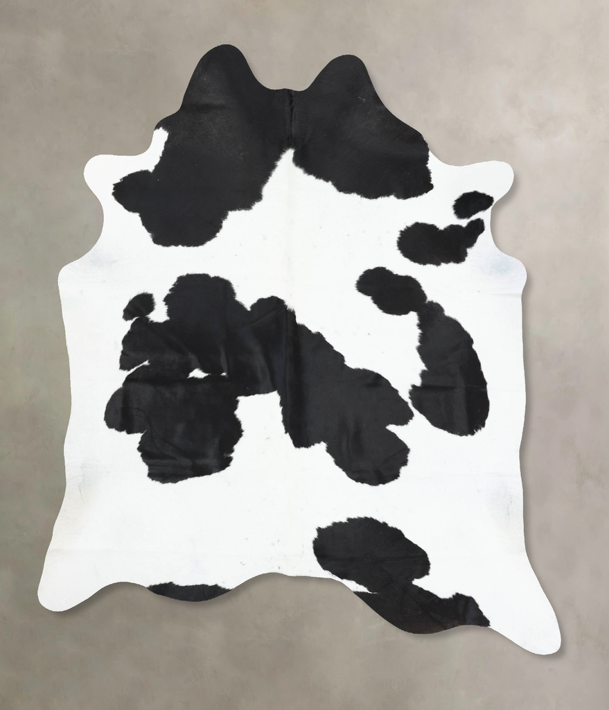 Black and White XX-Large Brazilian Cowhide Rug 8'0"H x 6'10"W #B13663 by Hudson Hides