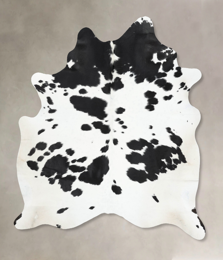 Black and White X-Large Brazilian Cowhide Rug 7'3"H x 6'1"W #B13666 by Hudson Hides