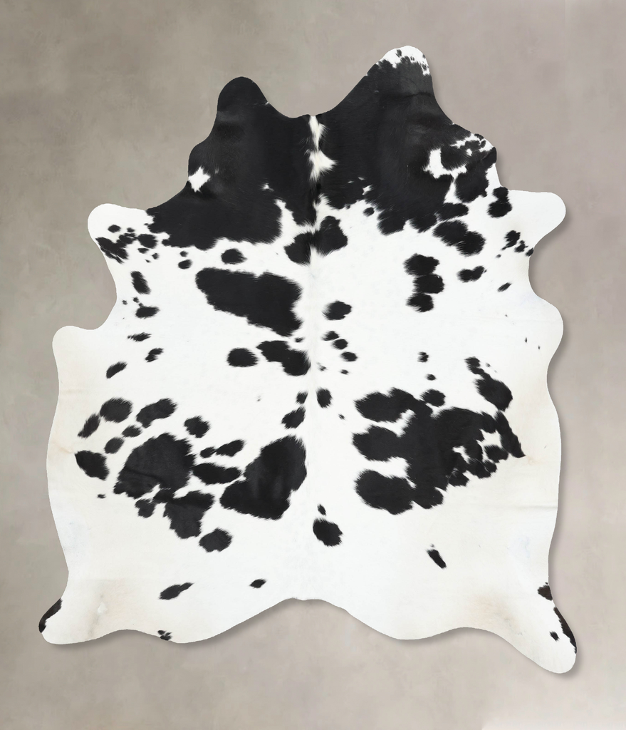 Black and White X-Large Brazilian Cowhide Rug 7'3"H x 6'1"W #B13666 by Hudson Hides