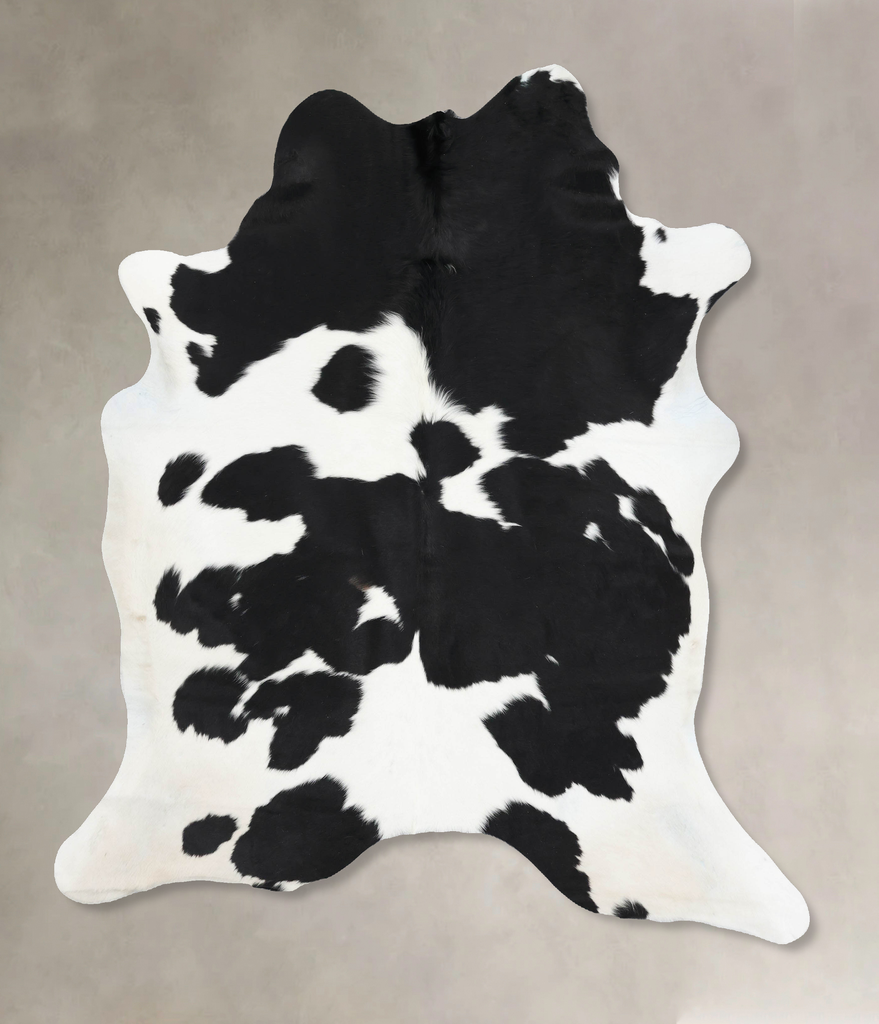 Black and White X-Large Brazilian Cowhide Rug 7'5"H x 6'4"W #B13668 by Hudson Hides