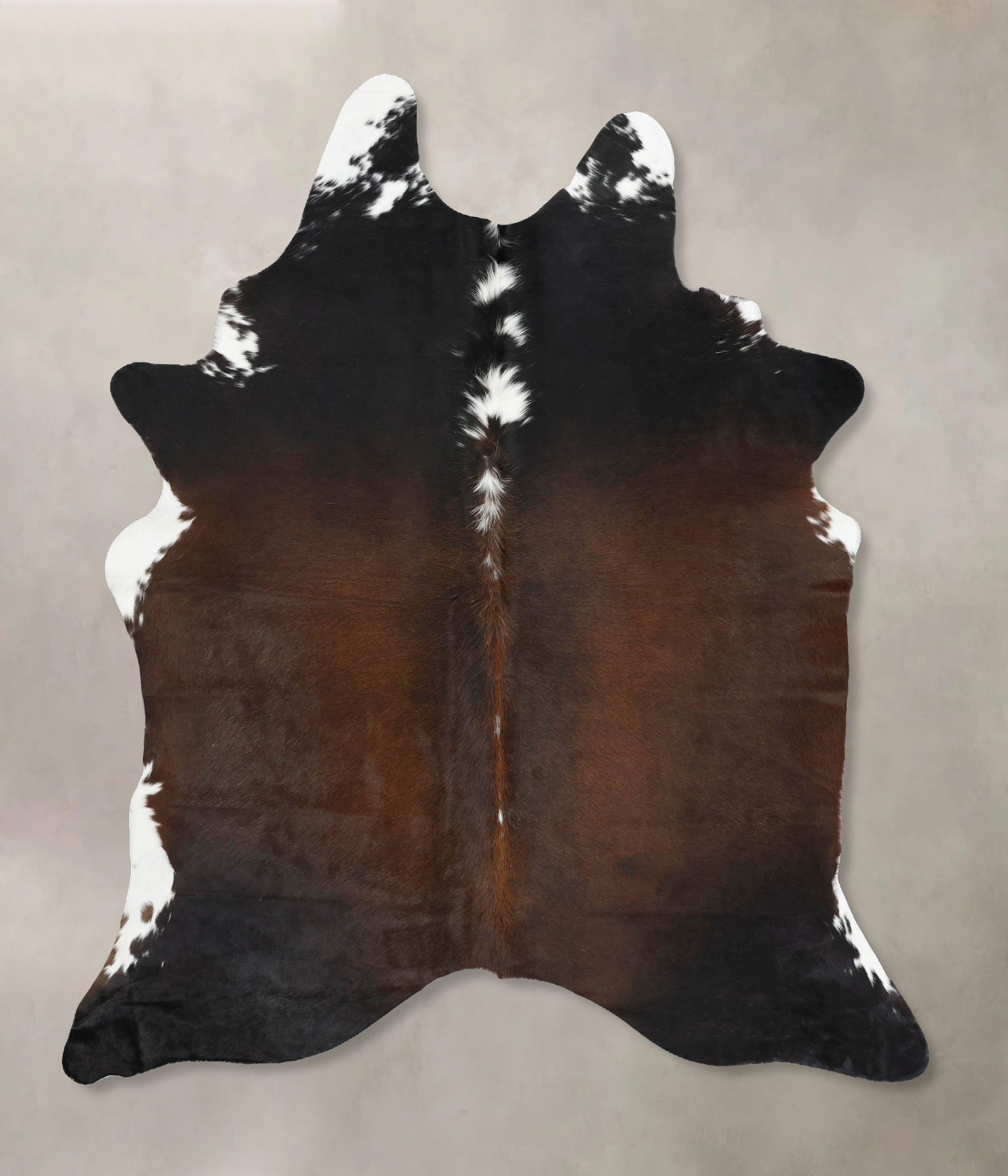 Chocolate and White Cowhide Rug #B13683