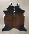 Chocolate and White X-Large Brazilian Cowhide Rug 7'8