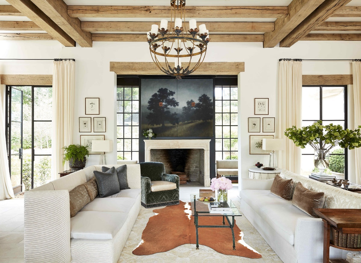 Brown and White Regular Cowhide Rug #B13690