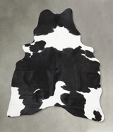 Black and White Large Brazilian Cowhide Rug 7'0"H x 5'4"W #B13694 by Hudson Hides
