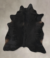 Solid Black X-Large Brazilian Cowhide Rug 7'5"H x 6'1"W #B13702 by Hudson Hides