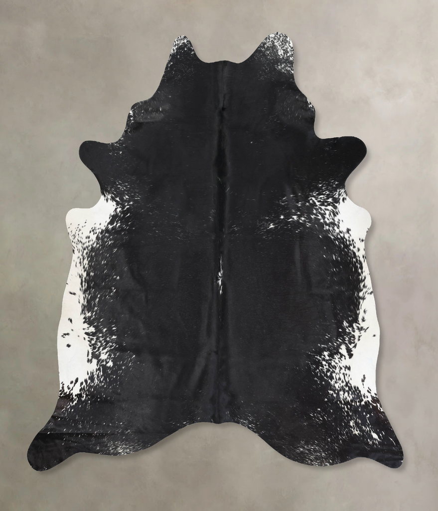 Black and White XX-Large Brazilian Cowhide Rug 7'7"H x 6'8"W #B13725 by Hudson Hides
