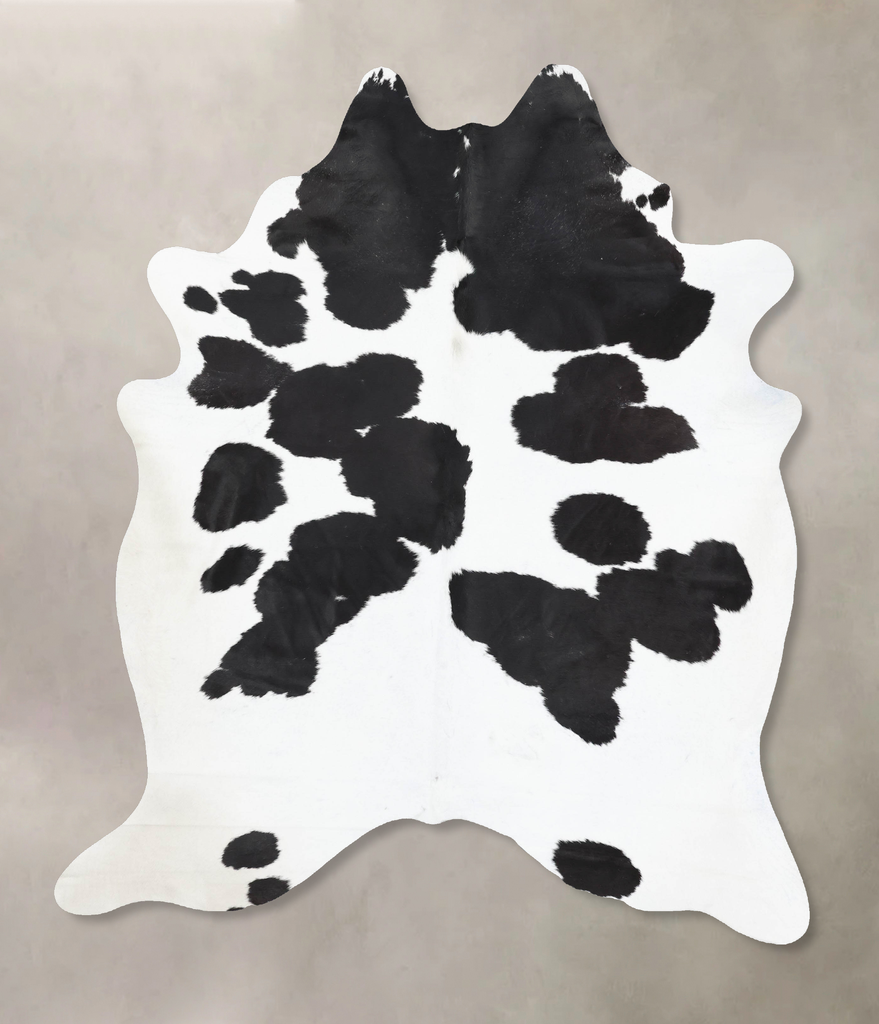 Black and White XX-Large Brazilian Cowhide Rug 8'1"H x 6'3"W #B13726 by Hudson Hides