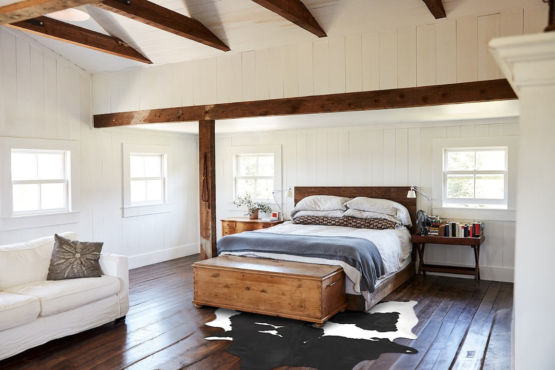 Black and White XX-Large Brazilian Cowhide Rug 8'4"H x 6'8"W #B13727 b