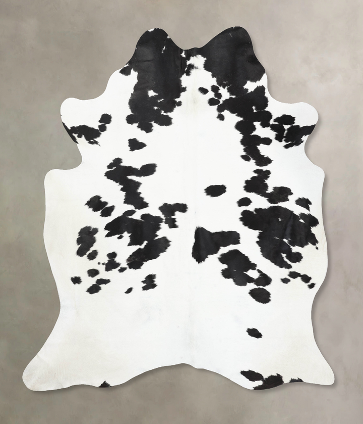 Black and White XX-Large Brazilian Cowhide Rug 8'1"H x 6'11"W #B13745 by Hudson Hides