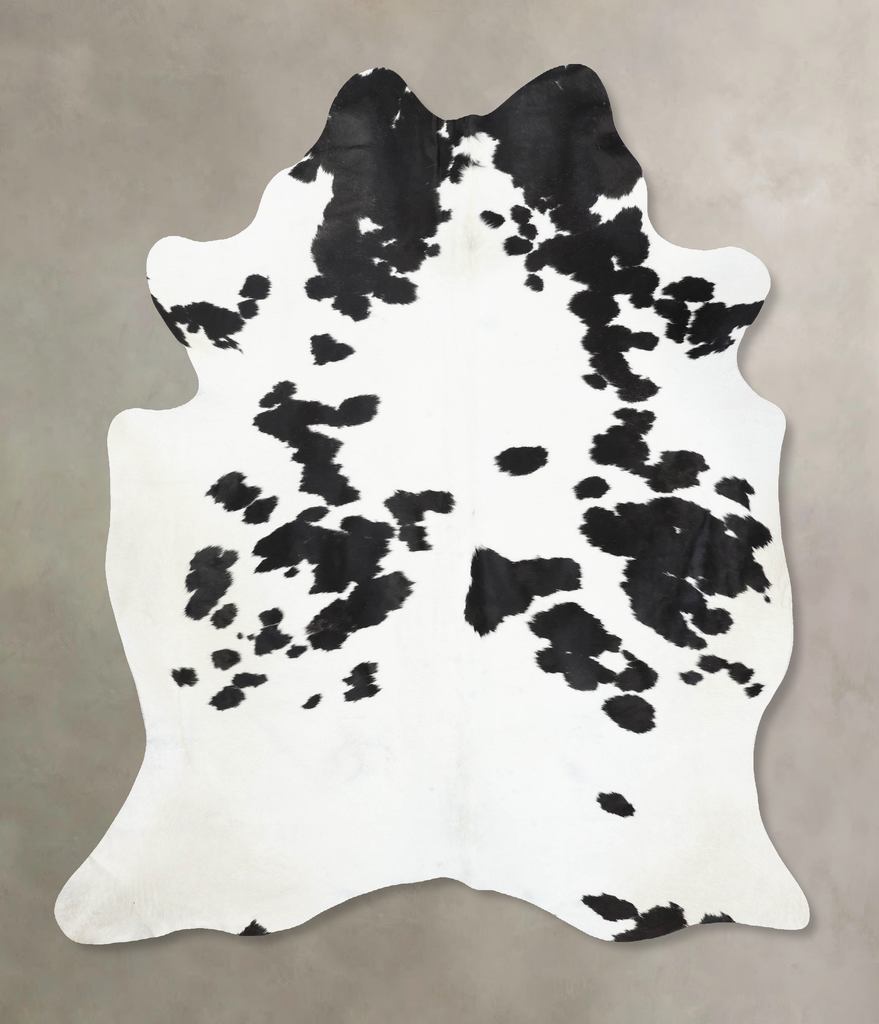 Black and White XX-Large Brazilian Cowhide Rug 8'1"H x 6'11"W #B13745 by Hudson Hides