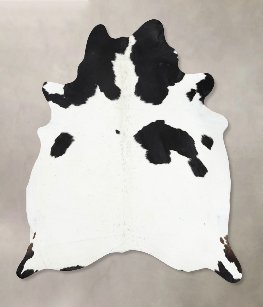 Black and White XX-Large Brazilian Cowhide Rug 7'8"H x 6'9"W #B13746 by Hudson Hides