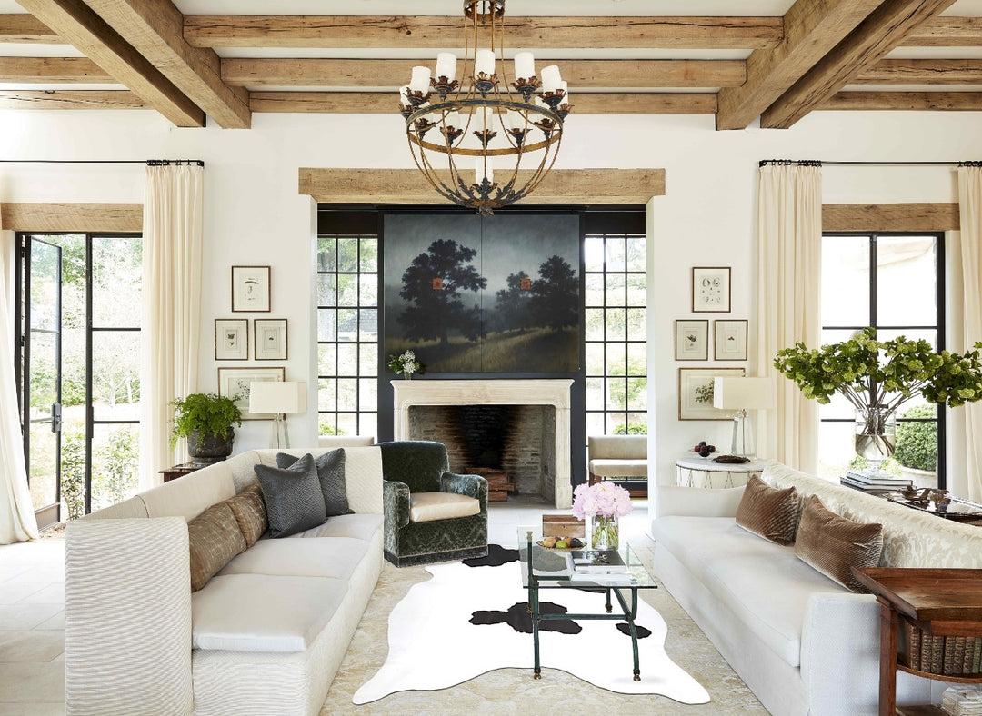 Black and White X-Large Brazilian Cowhide Rug 7'6"H x 6'2"W #B13751 by