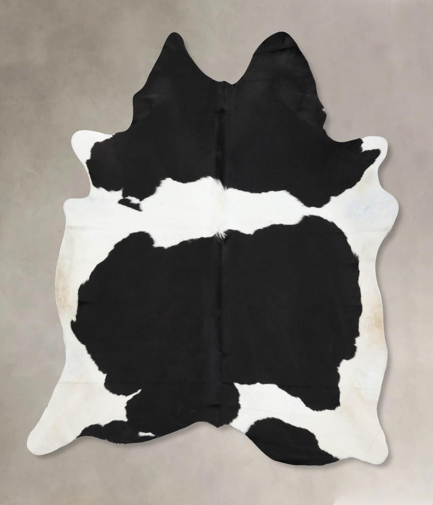 Black and White XX-Large Brazilian Cowhide Rug 8'1"H x 7'2"W #B13755 by Hudson Hides