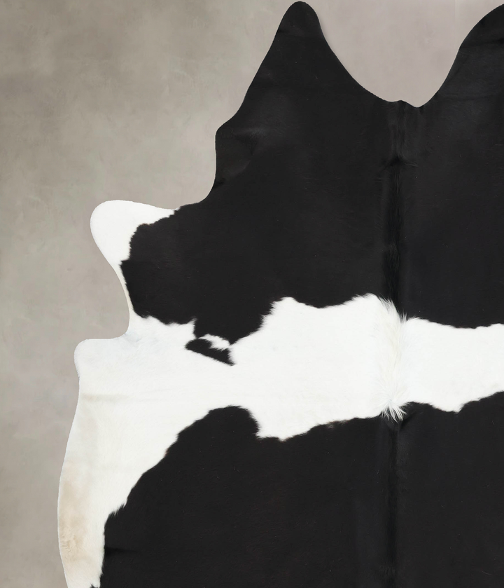 Black and White XX-Large Brazilian Cowhide Rug 8'1"H x 7'2"W #B13755 by Hudson Hides