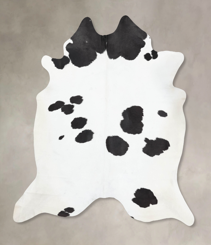 Black and White XX-Large Brazilian Cowhide Rug 8'1"H x 7'0"W #B13757 by Hudson Hides