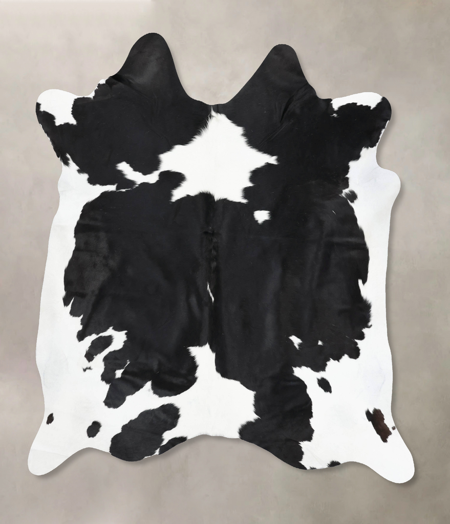 Black and White XX-Large Brazilian Cowhide Rug 7'5"H x 6'10"W #B13766 by Hudson Hides