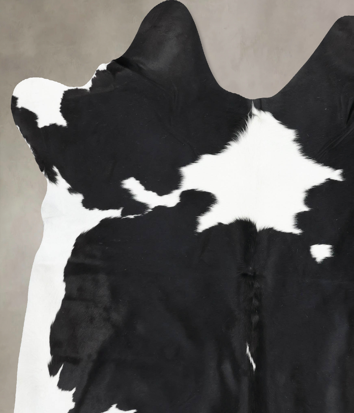 Black and White XX-Large Brazilian Cowhide Rug 7'5"H x 6'10"W #B13766 by Hudson Hides