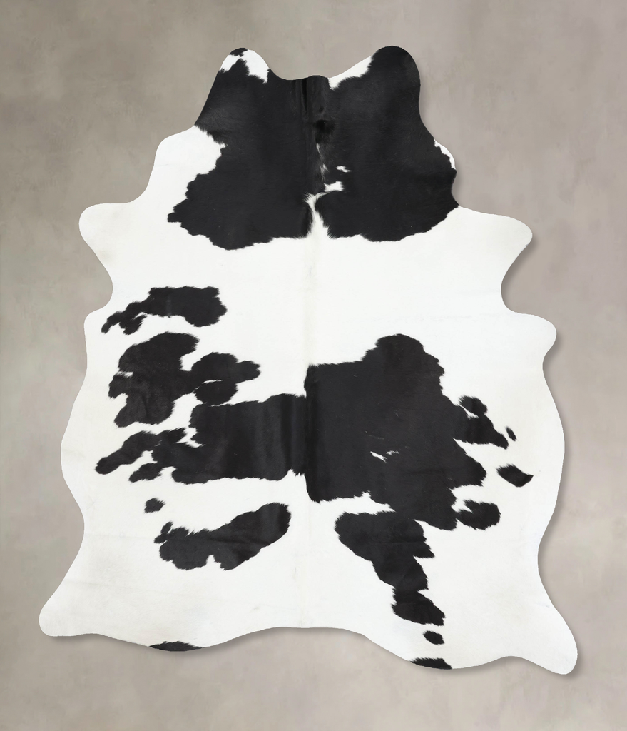 Black and White XX-Large Brazilian Cowhide Rug 8'1"H x 6'3"W #B13770 by Hudson Hides