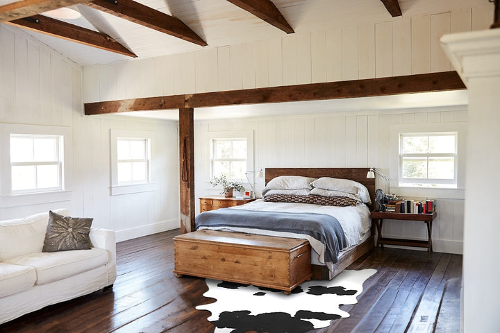 Black and White XX-Large Brazilian Cowhide Rug 9'4"H x 8'0"W #B13777 by Hudson Hides
