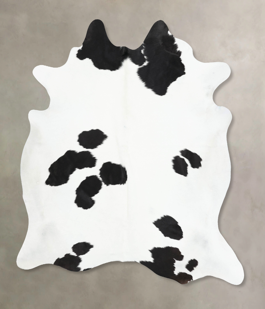 Black and White X-Large Brazilian Cowhide Rug 7'7"H x 6'7"W #B13778 by Hudson Hides