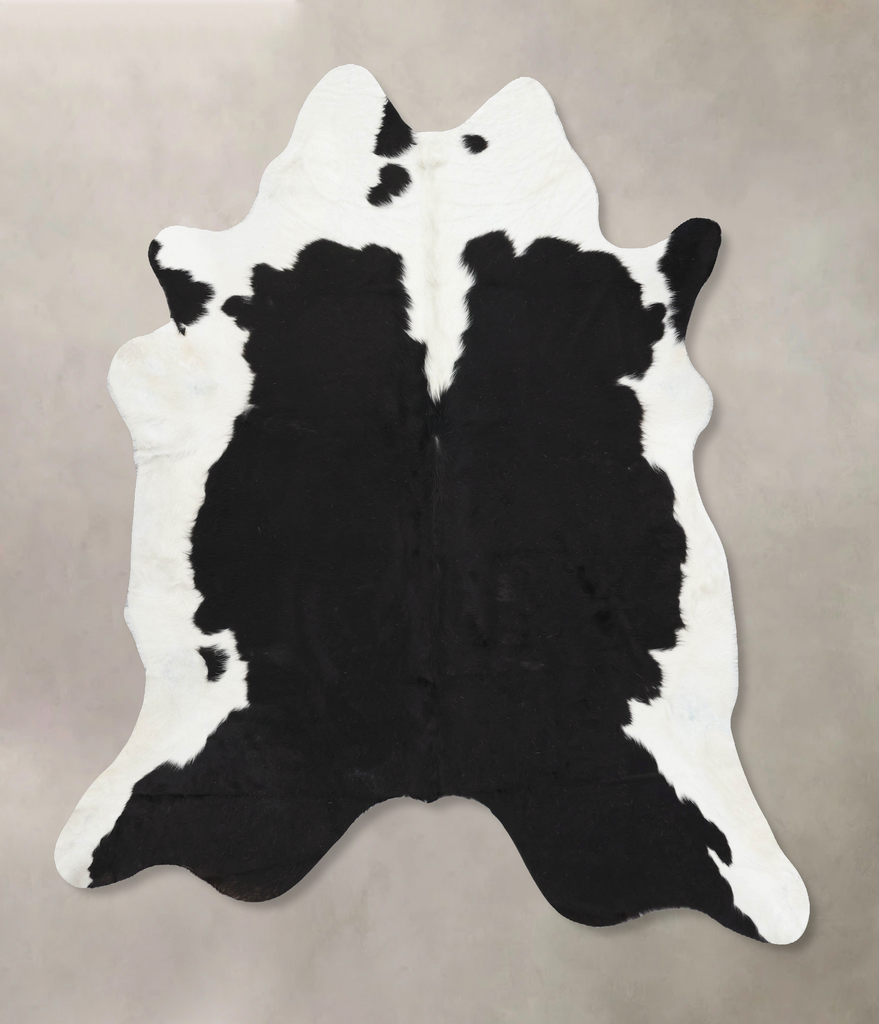 Black and White XX-Large Brazilian Cowhide Rug 7'5"H x 7'3"W #B13785 by Hudson Hides
