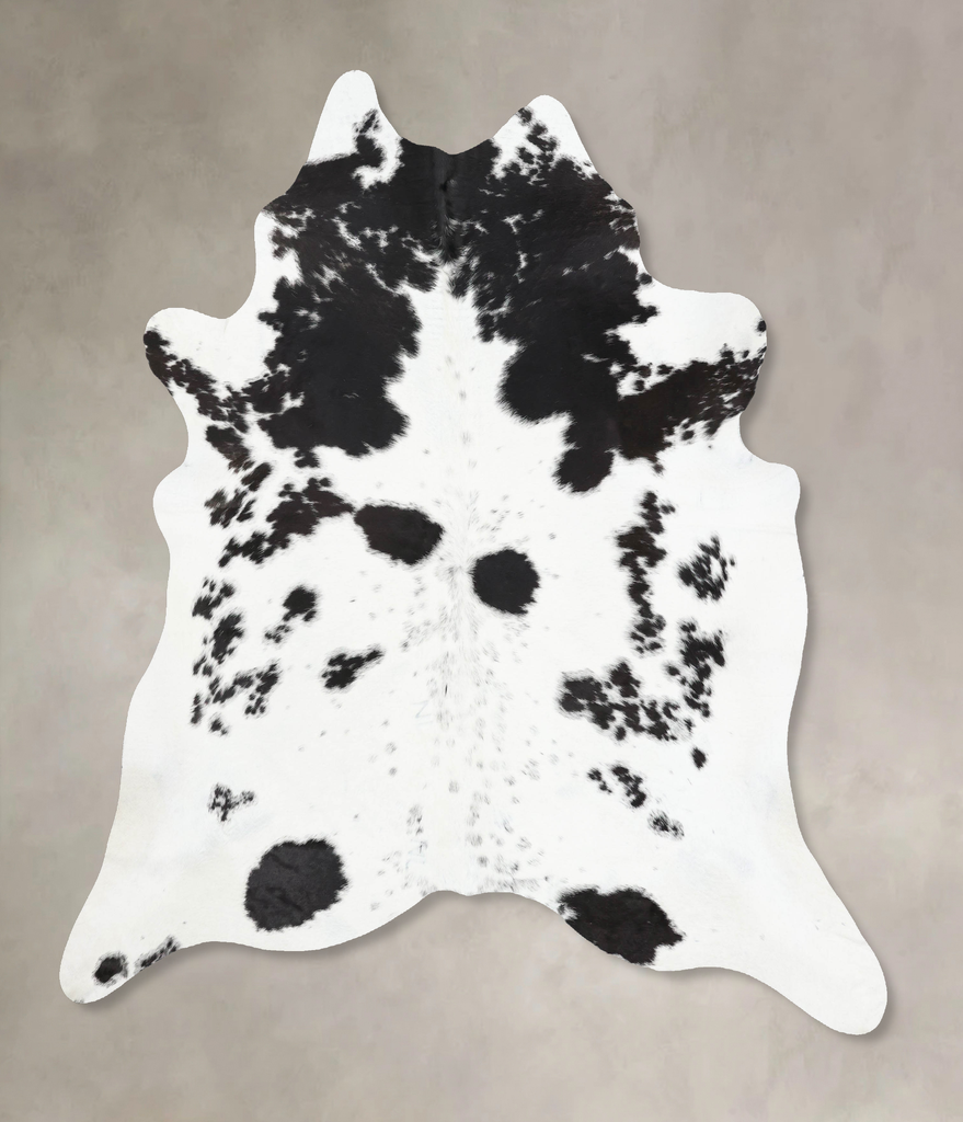 Black and White XX-Large Brazilian Cowhide Rug 7'9"H x 6'9"W #B13790 by Hudson Hides