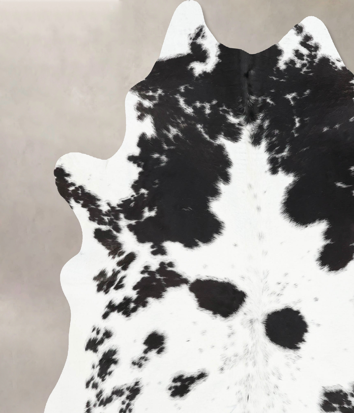 Black and White XX-Large Brazilian Cowhide Rug 7'9"H x 6'9"W #B13790 by Hudson Hides