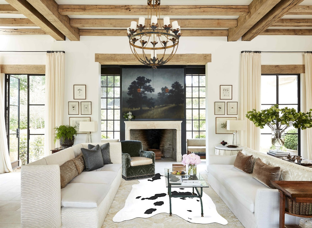 Black and White XX-Large Brazilian Cowhide Rug 8'5"H x 7'0"W #B13792 b
