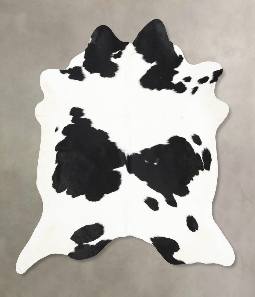 Black and White XX-Large Brazilian Cowhide Rug 7'4"H x 6'10"W #B13796 by Hudson Hides