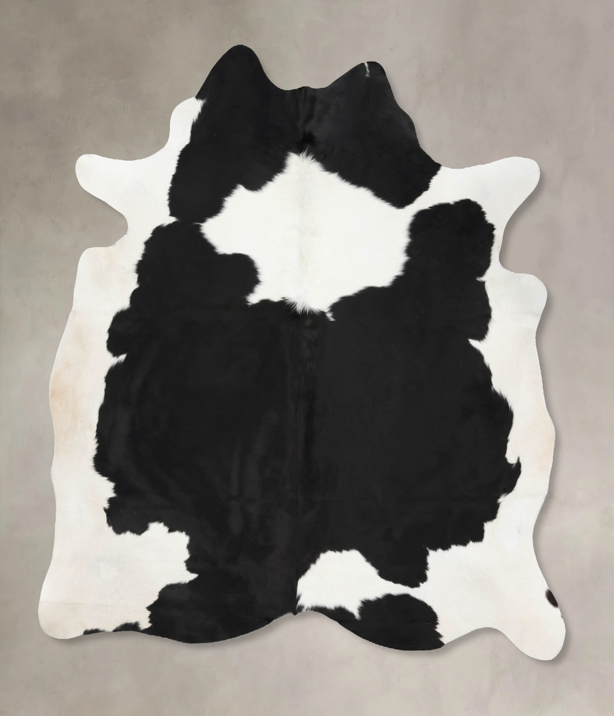 Black and White X-Large Brazilian Cowhide Rug 7'3"H x 6'1"W #B13805 by Hudson Hides