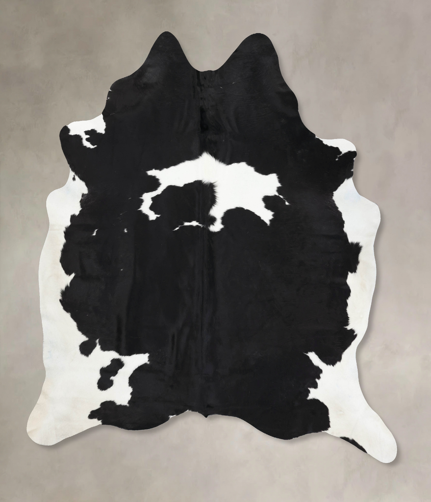 Black and White XX-Large Brazilian Cowhide Rug 8'5"H x 7'7"W #B13820 by Hudson Hides