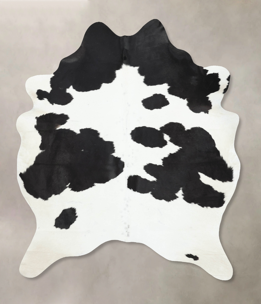 Black and White X-Large Brazilian Cowhide Rug 7'9"H x 5'10"W #B13831 by Hudson Hides