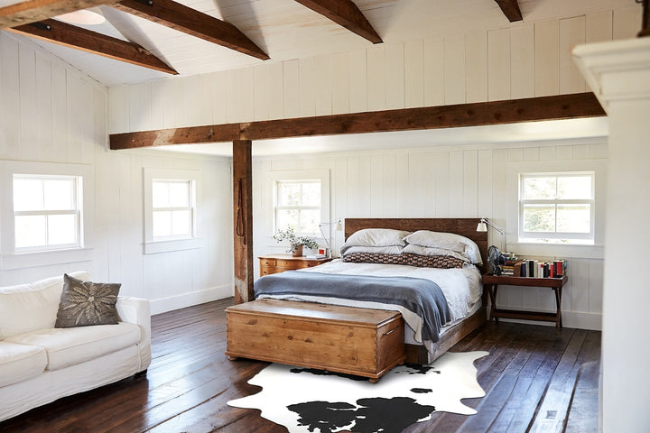 Black and White XX-Large Brazilian Cowhide Rug 8'2"H x 7'0"W #B13834 by Hudson Hides