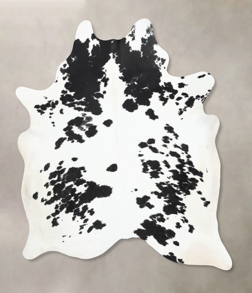 Black and White XX-Large Brazilian Cowhide Rug 8'0"H x 6'7"W #B13835 by Hudson Hides