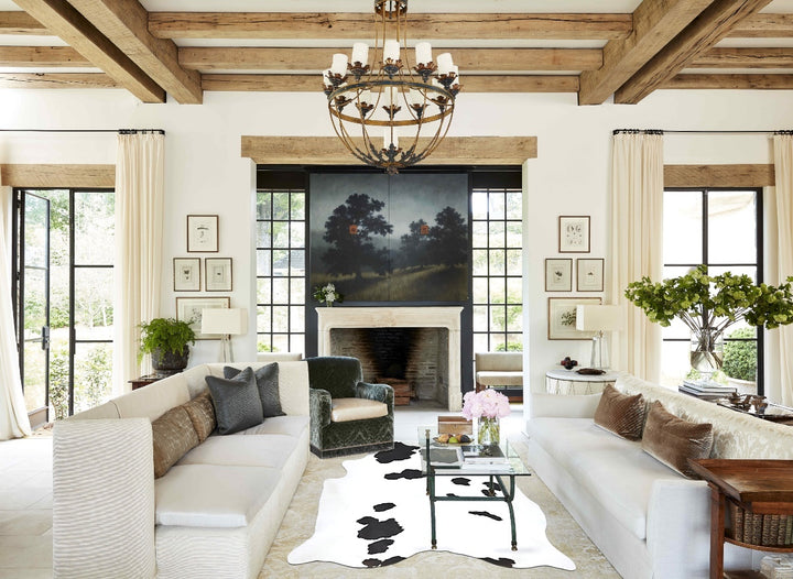 Black and White X-Large Brazilian Cowhide Rug 7'11"H x 6'4"W #B13837 by Hudson Hides