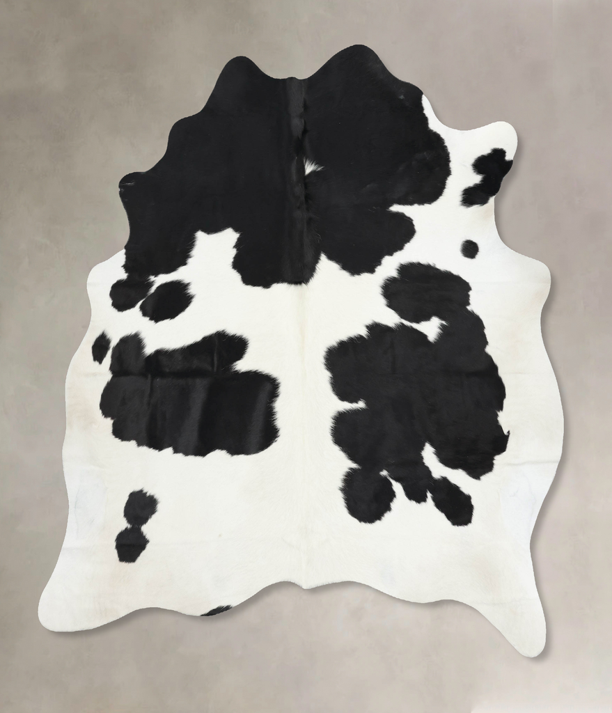 Black and White X-Large Brazilian Cowhide Rug 7'4"H x 6'7"W #B13841 by Hudson Hides