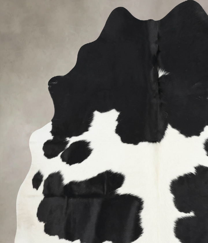 Black and White X-Large Brazilian Cowhide Rug 7'4"H x 6'7"W #B13841 by Hudson Hides