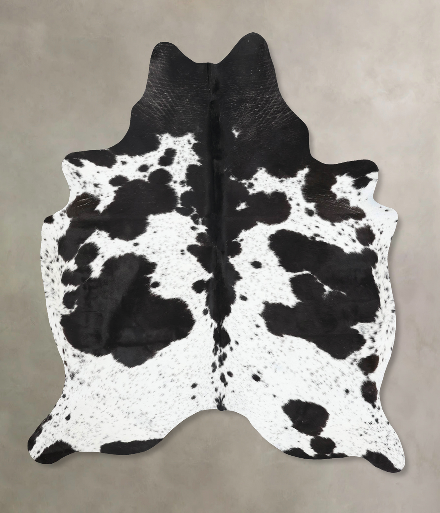 Black and White X-Large Brazilian Cowhide Rug 7'7"H x 6'1"W #B13844 by Hudson Hides