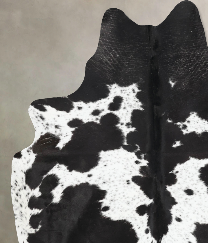 Black and White X-Large Brazilian Cowhide Rug 7'7"H x 6'1"W #B13844 by Hudson Hides