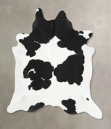 Black and White XX-Large Brazilian Cowhide Rug 7'5"H x 7'0"W #B13845 by Hudson Hides